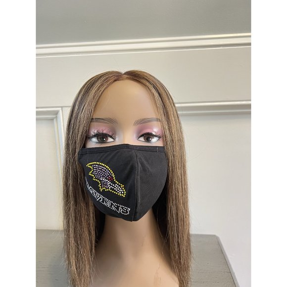 Baltimore Ravens Bling Rhinestone Face Mask Side Logo - Picture 8 of 13